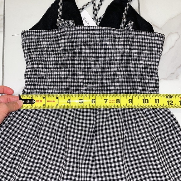 NWT Checked Ruched Romper Size S - Picture 9 of 14
